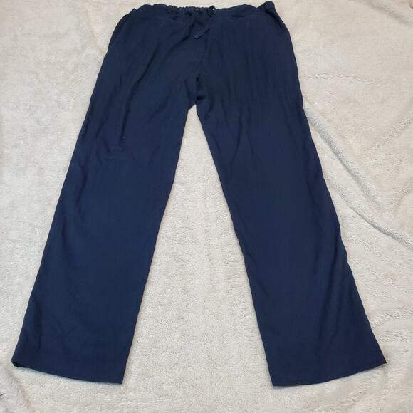 Banana Republic Navy Blue Casual Basic Straight Leg Slim Fit Drawstring Pant 38R - Picture 4 of 8